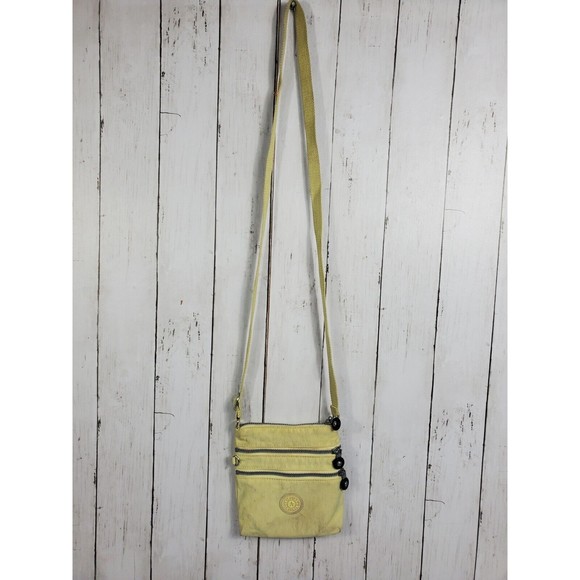 Kipling tan beige neutral Alvar Crossbody Purse Bag No monkey Yellow - Picture 1 of 15